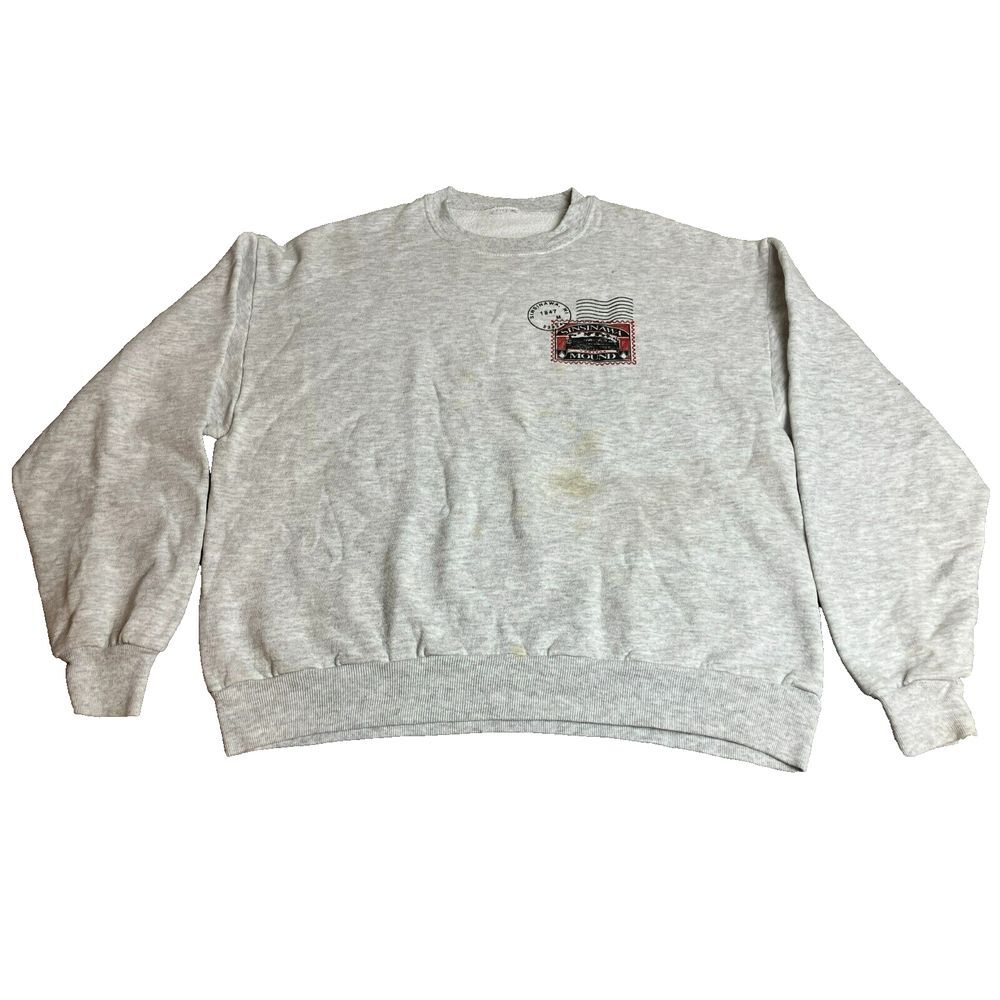 VTG‎ Sinsinawa Mound Sweatshirt Adult Large Gray Wisconsin Stamp Sweater Mens